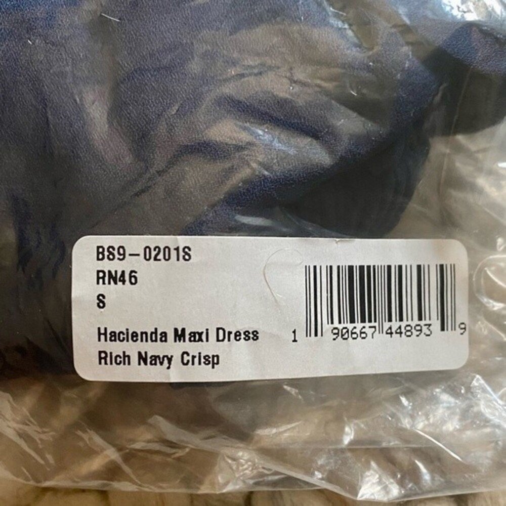 NWT Show Me Your Mumu Hacienda Maxi Dress Rich Navy Crisp Size Small - Picture 9 of 10